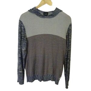 Armani Exchange Striped Cotton Hoodie – Multicolor Streetwear Layer